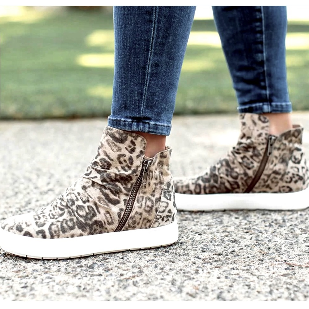 Yellow Box Marbee Leather Hidden Wedge Sneakers